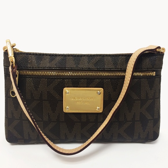 Michael by Michael Kors PVC Brown Monogram Wristlet - Picture 2 of 7